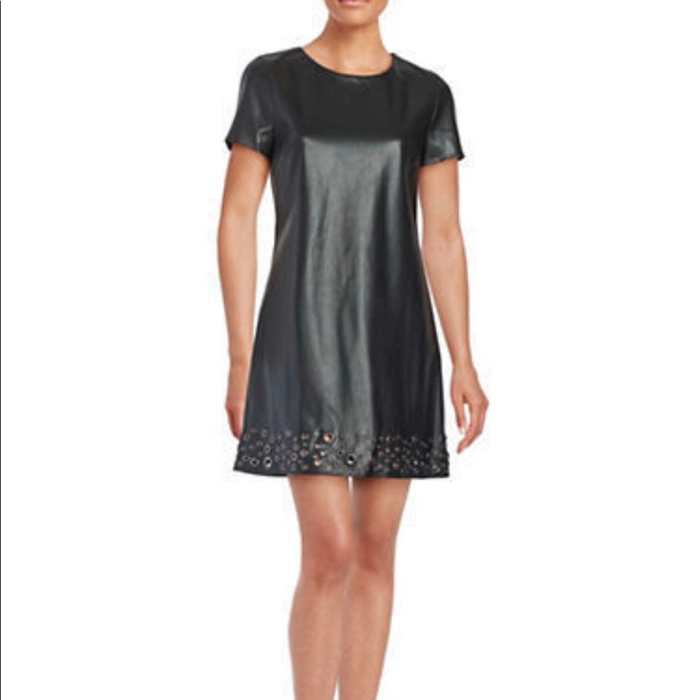 Design Lab Faux Leather Shift Dress